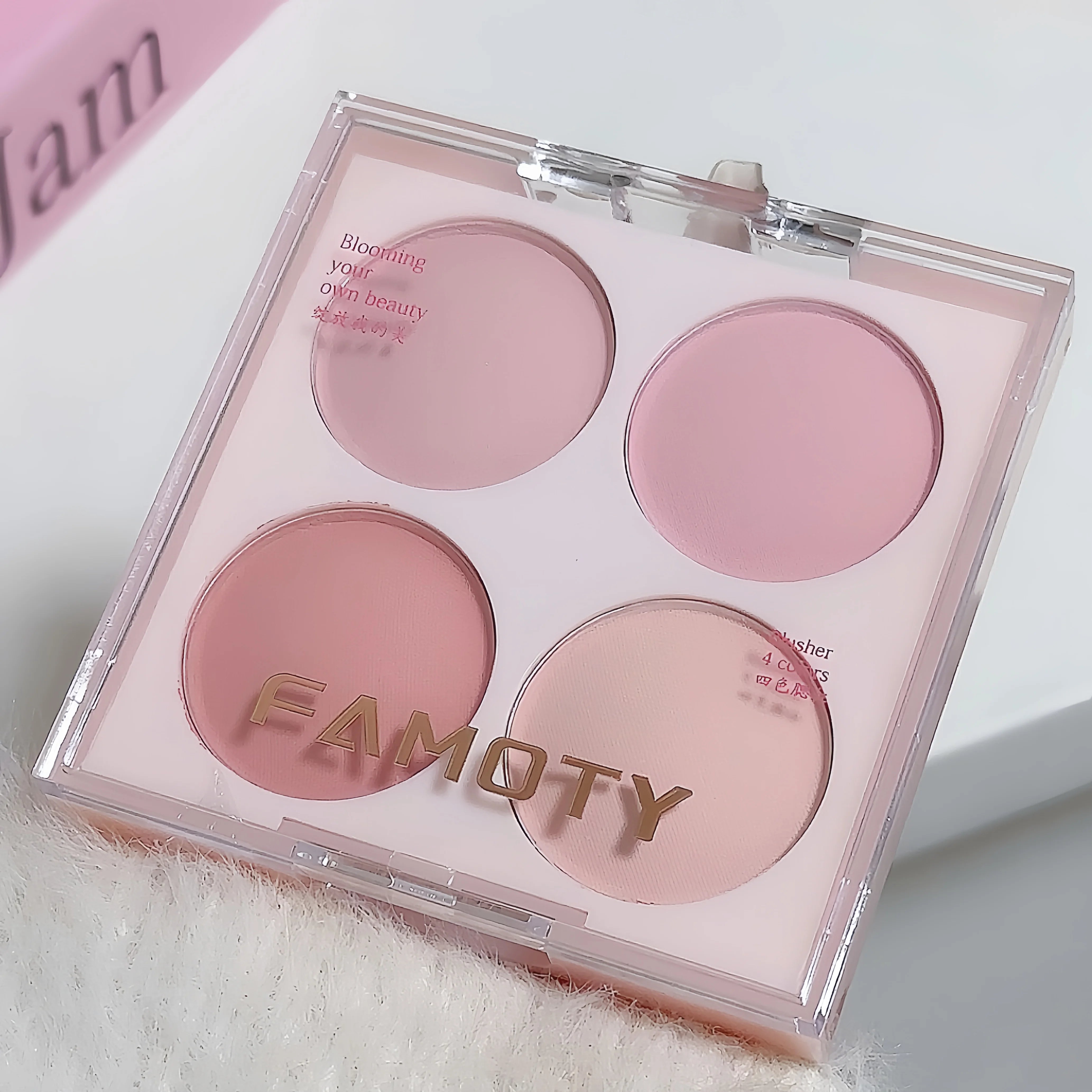 4 Colors Matte Blush Powder Set - Sweet Warm Tone Face Makeup Cheek Brightener Cosmetic Illuminator for Enhanced Facial Beauty