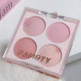 4 Colors Matte Blush Powder Set - Sweet Warm Tone Face Makeup Cheek Brightener Cosmetic Illuminator for Enhanced Facial Beauty