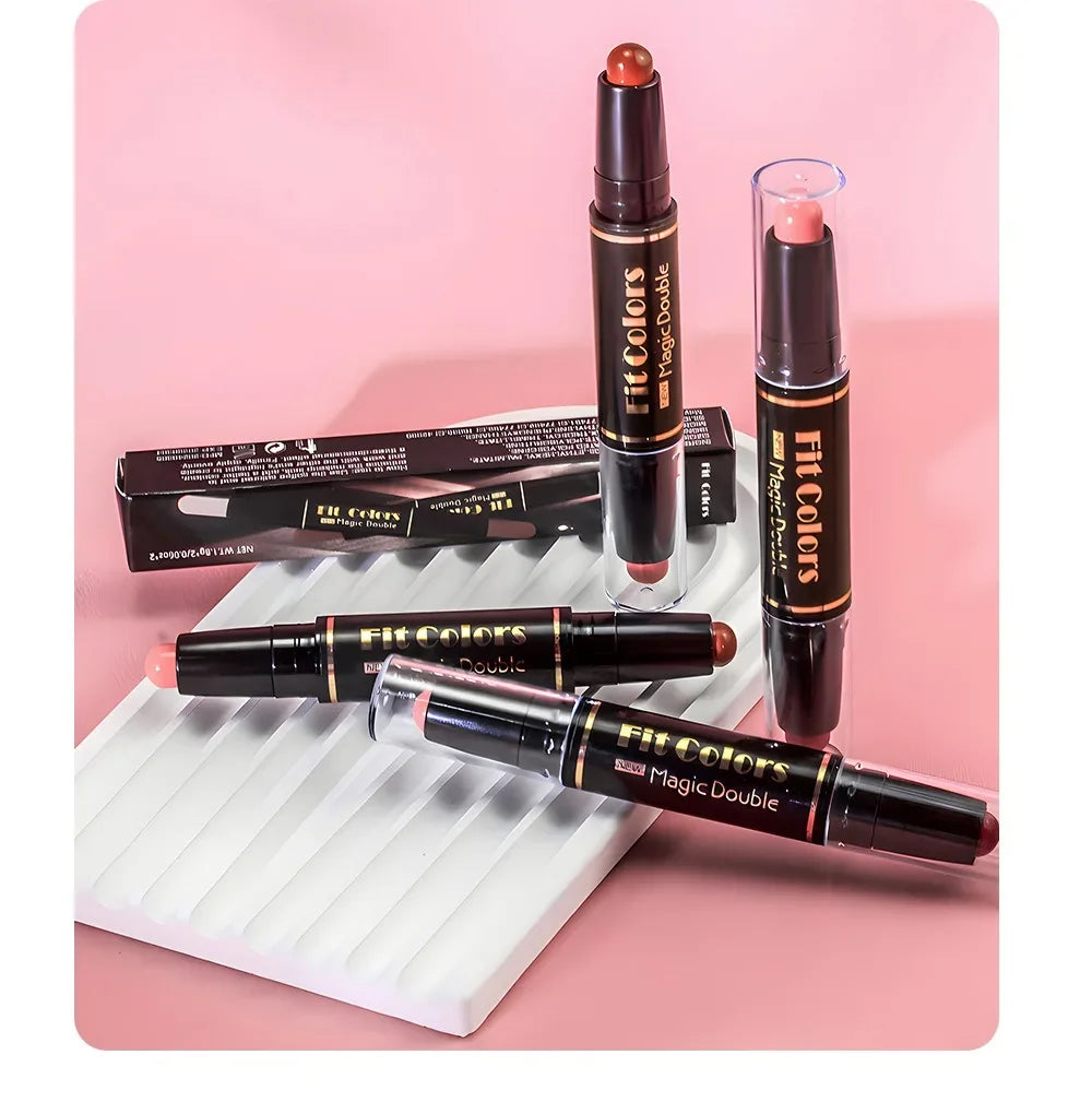 Double-head Highlight Shadow Stick Face Bronzer Contouring Pen Foundation Cream Concealer Makeup Base Beauty Women's Cosmetics