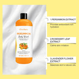 Persimmon Body Wash Gel Gentle Cleansing Moisturizing Skin Exfoliating Shower Gel Smooth Soft Body Odor Remover Bath Products