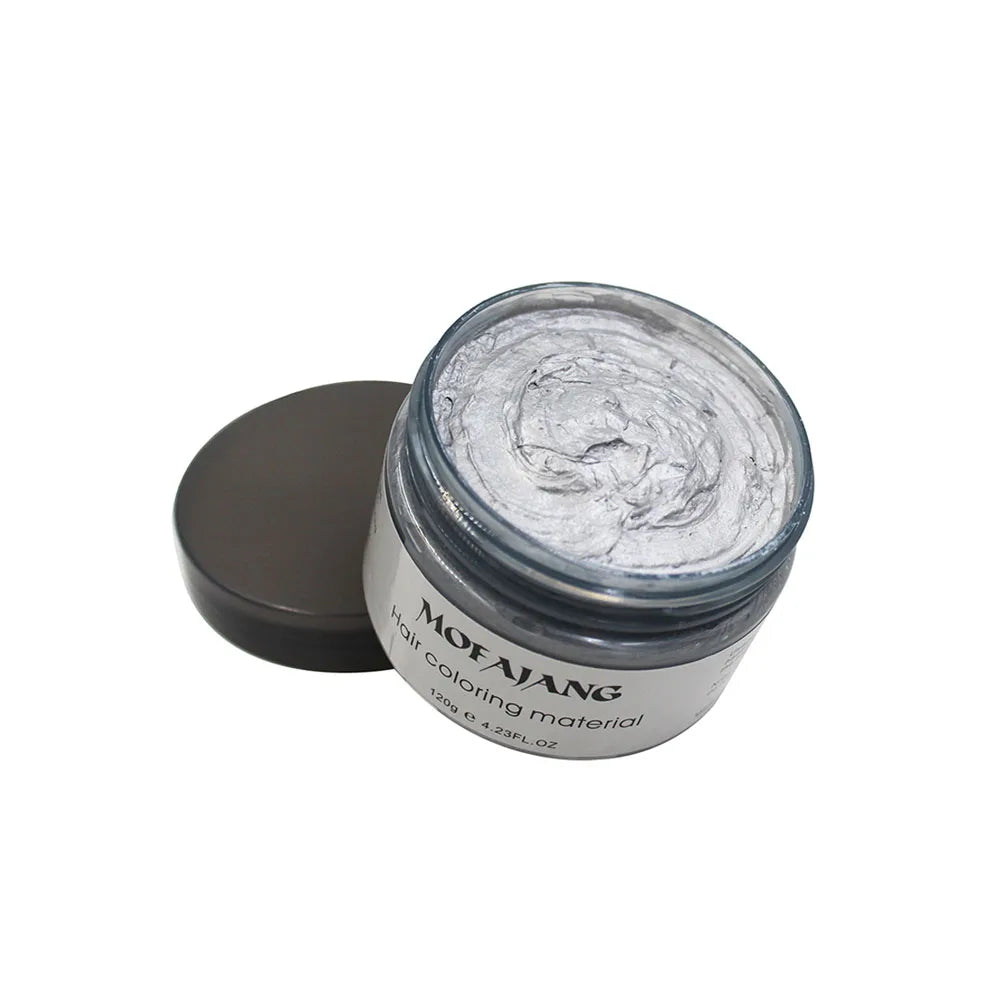 Mofajang Color Hair Wax Dye Styling Pomade Silver Grandma Grey Disposable Natural  Strong Gel Cream   for Women Men