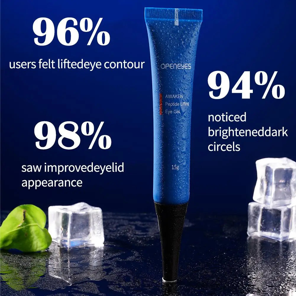 15g Openeyes Awaken Peptide Lifting Eye Gel Men Eye Cream Moisturizing Under Eye Cream Fade Dark Circles and Puffiness Fine Line