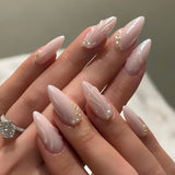 24 false nail pieces shipped randomly, Instagram-style false nails, wearable full-coverage almond-shaped press-on nails.