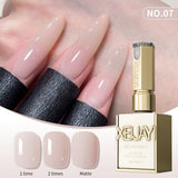 1/6Pcs 15ml Jelly Ice Nude Peelable Polish, UV/LED - set, Formaldehyde - free. Oval, Glossy. Good for Salon & DIY