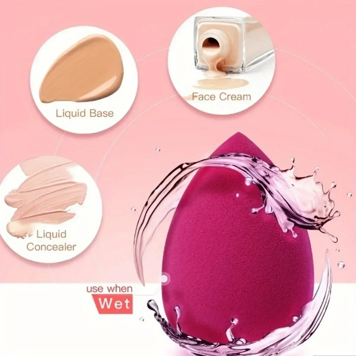 5/10Pcs Ombre Makeup Sponge Set, Vegan Latex-Free Soft Blender, Dual Use Liquid Powder Foundation, Travel Size All Skin Types