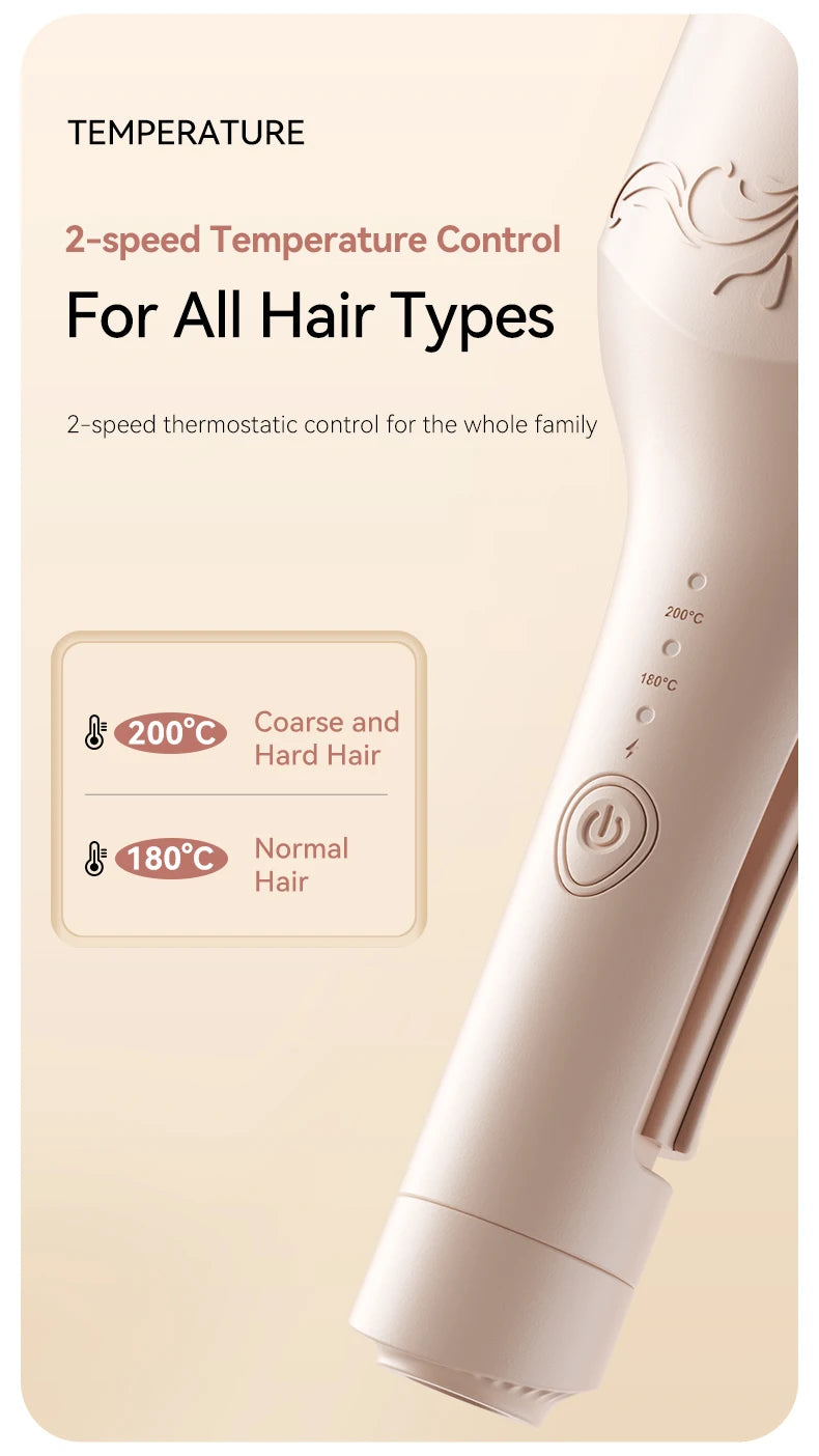 40mm Deep Wave Hair Crimper with Negative Ion - Adjustable Temperature Curling Iron for Long Lasting Wavy Hair, Anti-Frizz