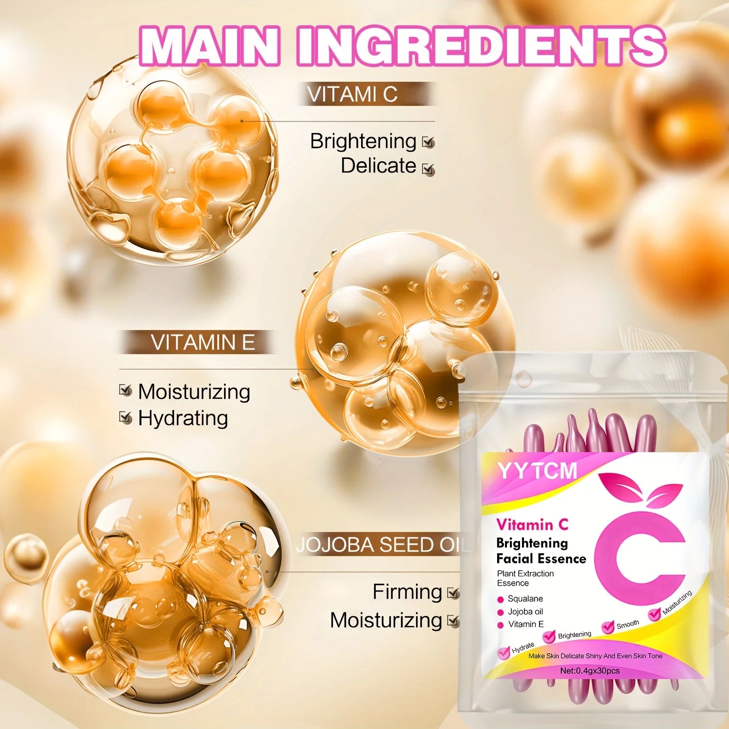 Vitamin C Brightening Serum Capsules – Hydrating Facial Serum
