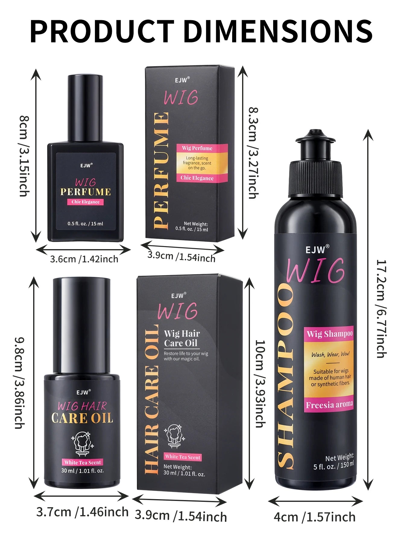 Wig Shampoo, Wig Hair Care, Coconut Oil Formula for Dry Hair, Hydrates & Smooths, Anti-Frizz, Easy Combing, Extends Service Wig