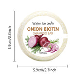 Onion & Biotin Shampoo Bar - 60g, Suitable for All Hair Types, Moisturizing and Smoothing, Rich in Rosemary Extract