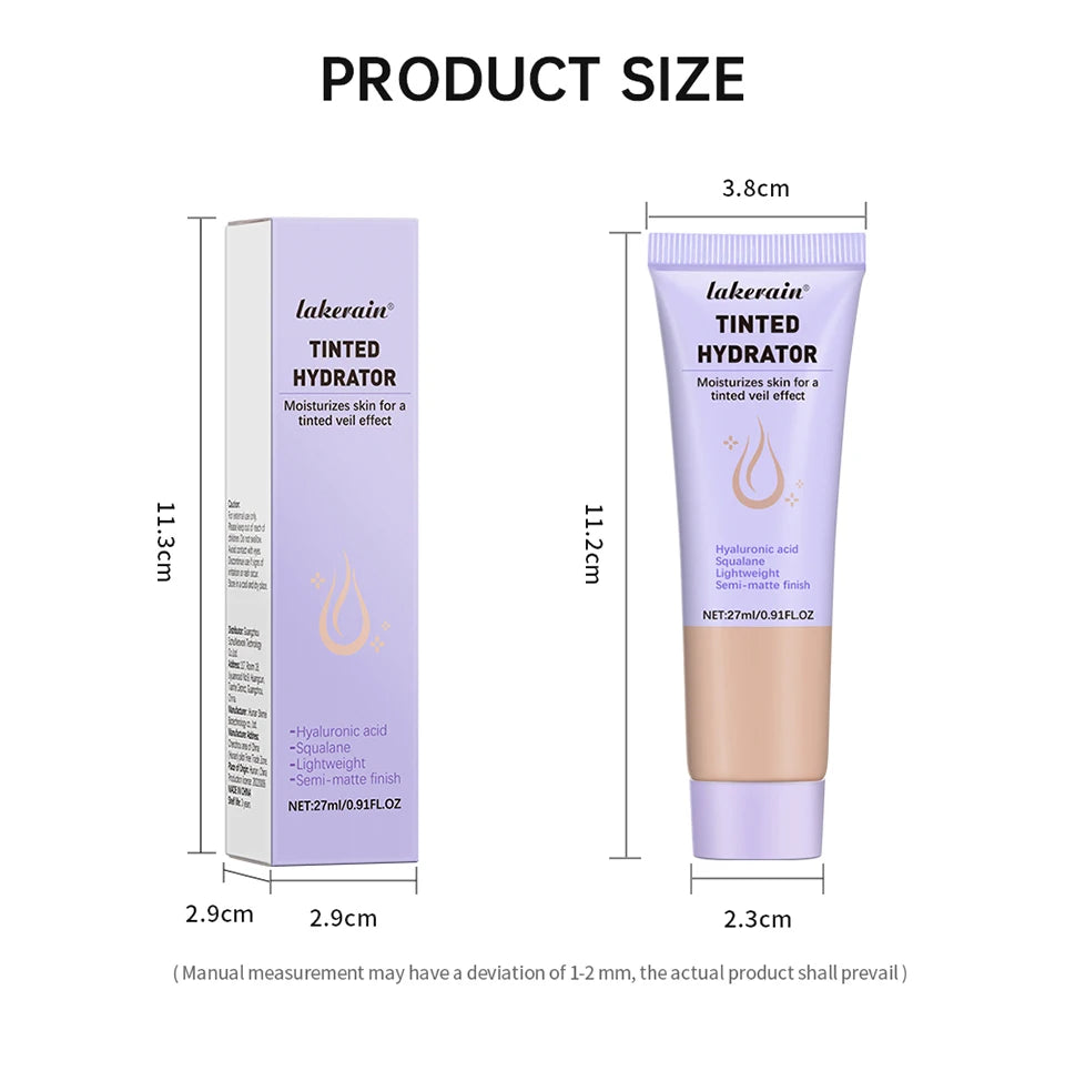 High Coverage CC cream Foundation Tinted Hydrator Matte Finish Light Oil-Free Moisturizing Makeup Hyaluronic Acid Sheer