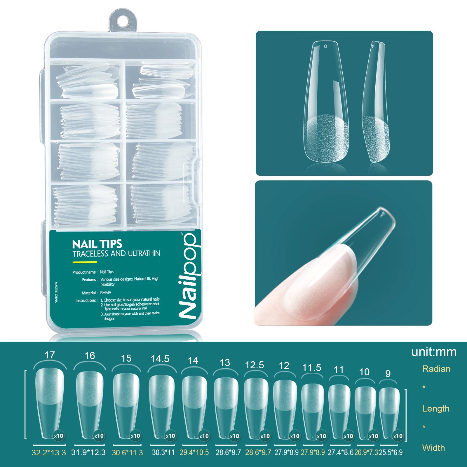 Nailpop Soft Gel Tips For Nails Acrylic Material Half Almond Artificial Nail Capsule Accessories Tool Art Salon 120pcs/box