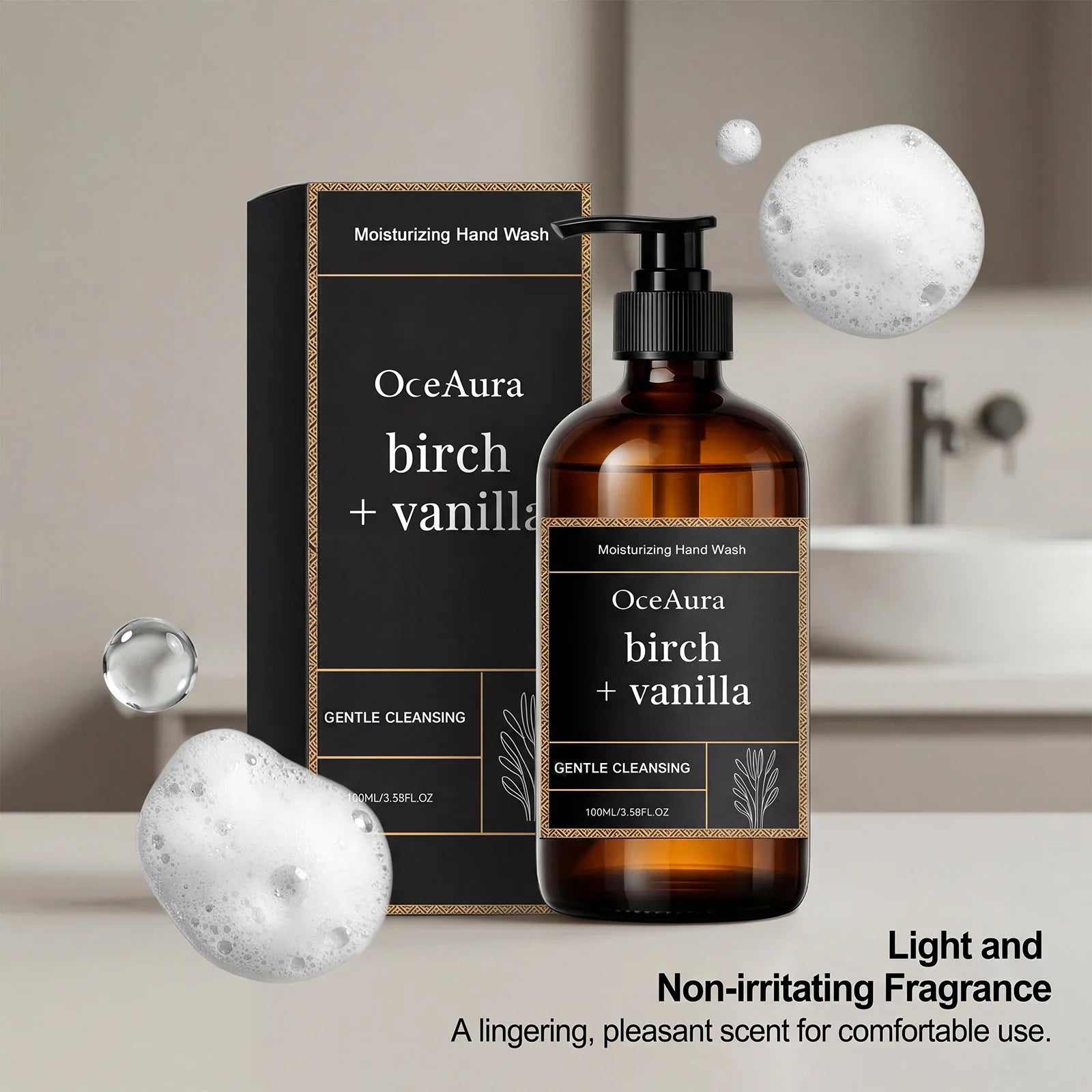 Moisturizing Hand Wash Vanilla Extract Nourishing Liquid Soap Gentle Cleansing Hand Soap for Daily Use Soft Hands Family Care