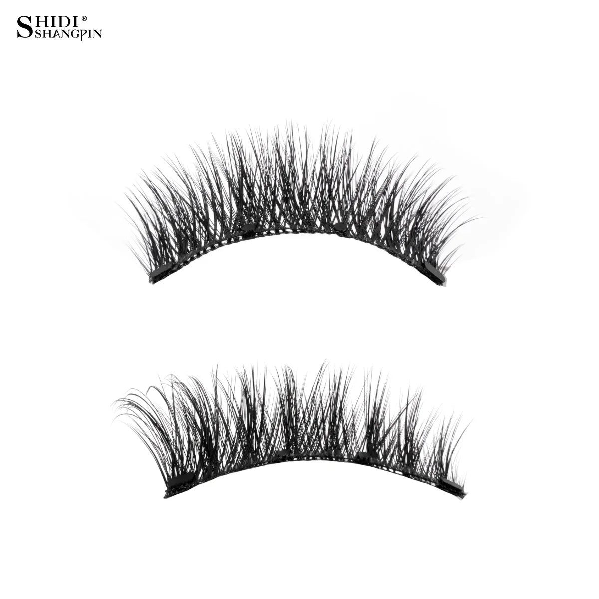2 Pairs Magnetic Eyelash Natural Look Fluffy False Eyelashes Reusable Magnetic Eyelash Set with Applicator No Glue Need Makeup