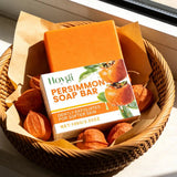 Persimmon Soap Bar for Body Odor Control, Handmade Persimmon Soap for Face and Body Wash, Gentle Smooth Deodorant Bath Soap 100g