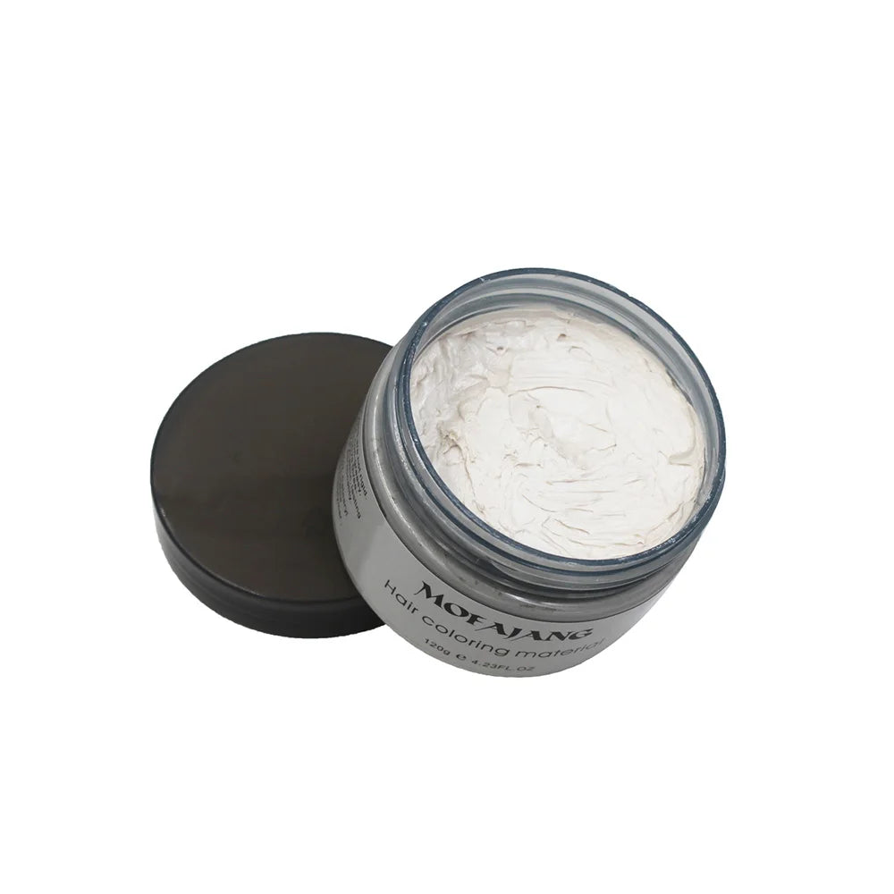Mofajang Color Hair Wax Dye Styling Pomade Silver Grandma Grey Disposable Natural  Strong Gel Cream   for Women Men