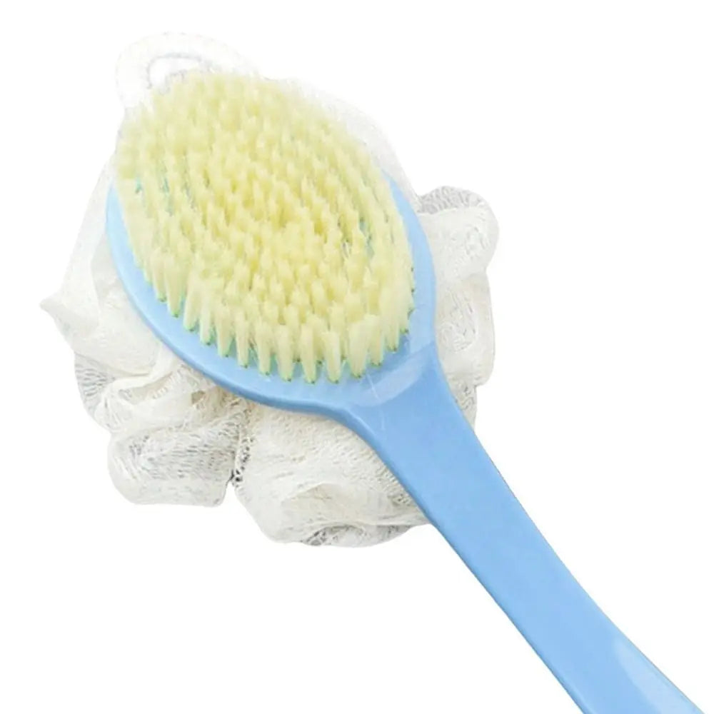 2-in-1 Double-sided Long Handle Shower Brush Exfoliating Soft Bristle Shower Tools Body Clean Shower Brush Gentle Cleaning Tools
