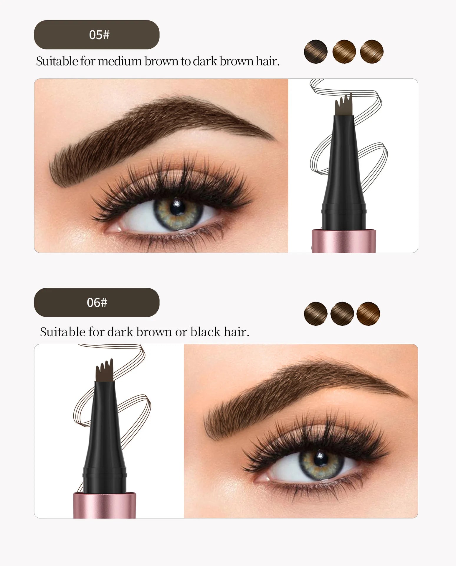Four Claw Liquid Eyebrow Pen Waterproof Sweatproof Long Lasting 3D Wild Brow Microblading Makeup for Beginners