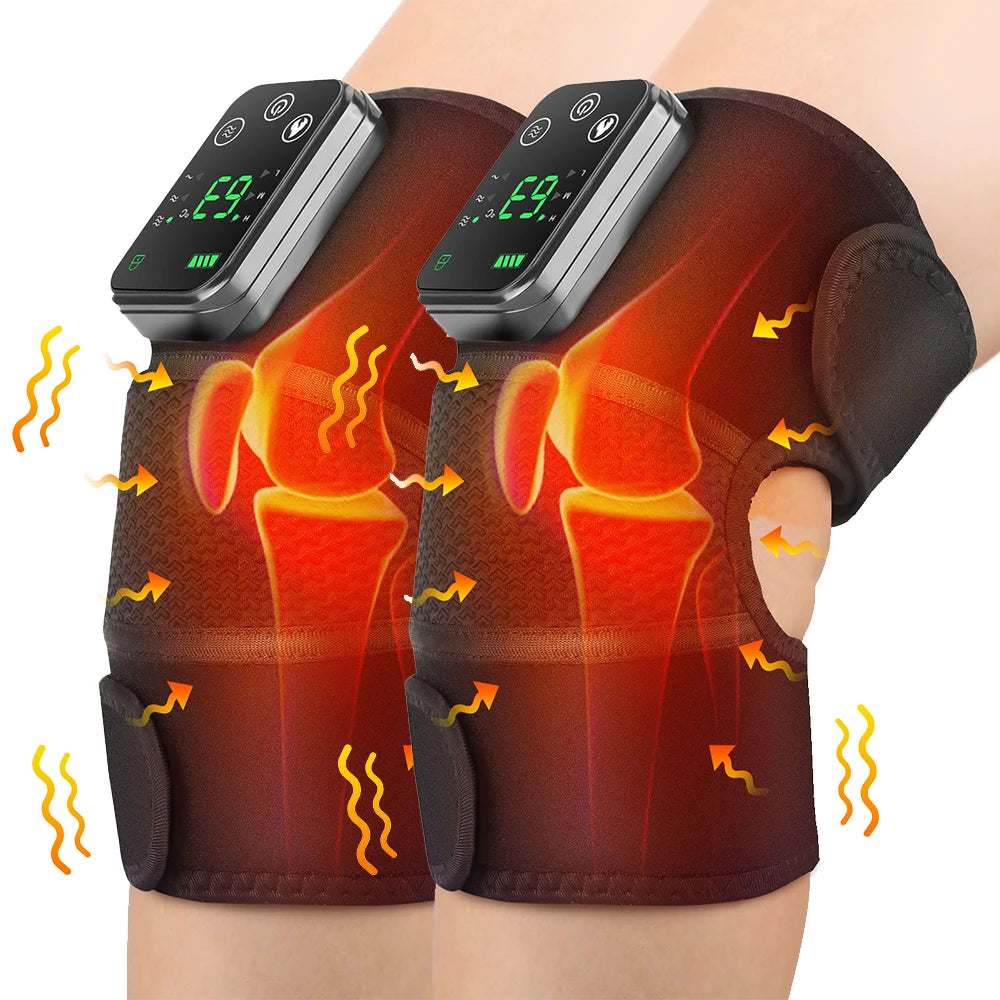 Rechargeable Knee Massager 3 Gear Vibration Massage Adjustable Shoulder Brace Electric Heating Pads Leg Knee Warmer
