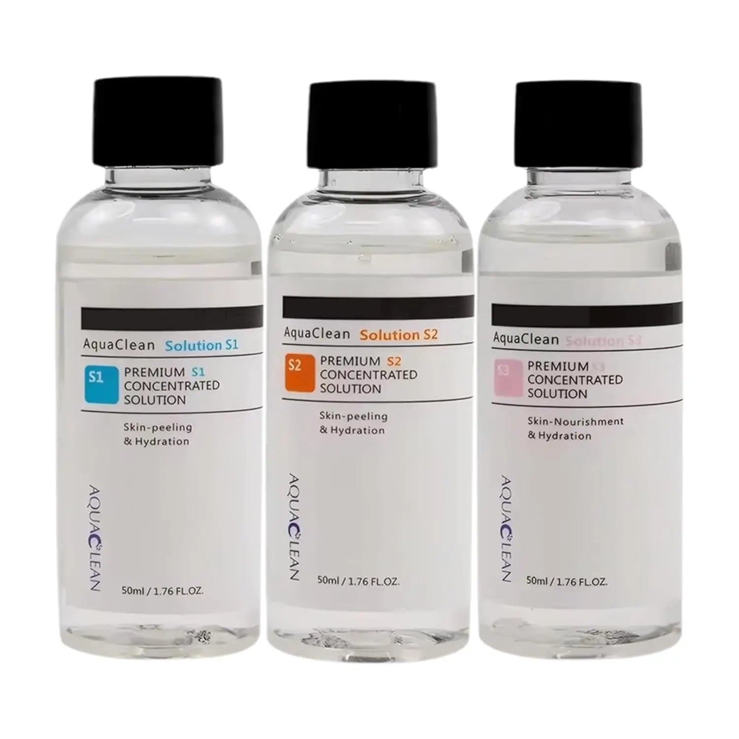 3 Bottles Concentrate Solution S1 S2 S3 for SPA Aqua Peeling Facial Care Skin Moisturizing Deep Clean Face Peeling Solution