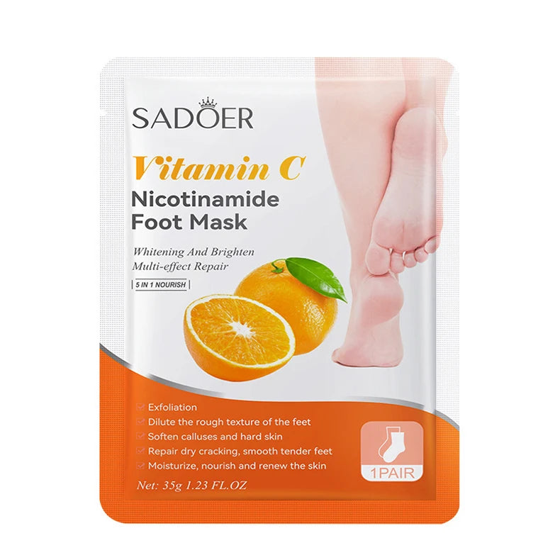 6 Pairs SADOER Fruits Foot Mask Moisturizing Foot Peeling Mask Exfoliating For Feet Spa Pedicure Exfoliant Feet Skin Care