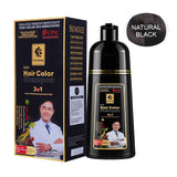 3 in 1 Black Hair Dye Shampoo for Gray Hair Home Herbal Hair Coloring Cream for Men Women Cover White Nourishing Formula 500ml