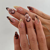 24 false nail pieces shipped randomly, Instagram-style false nails, wearable full-coverage almond-shaped press-on nails.
