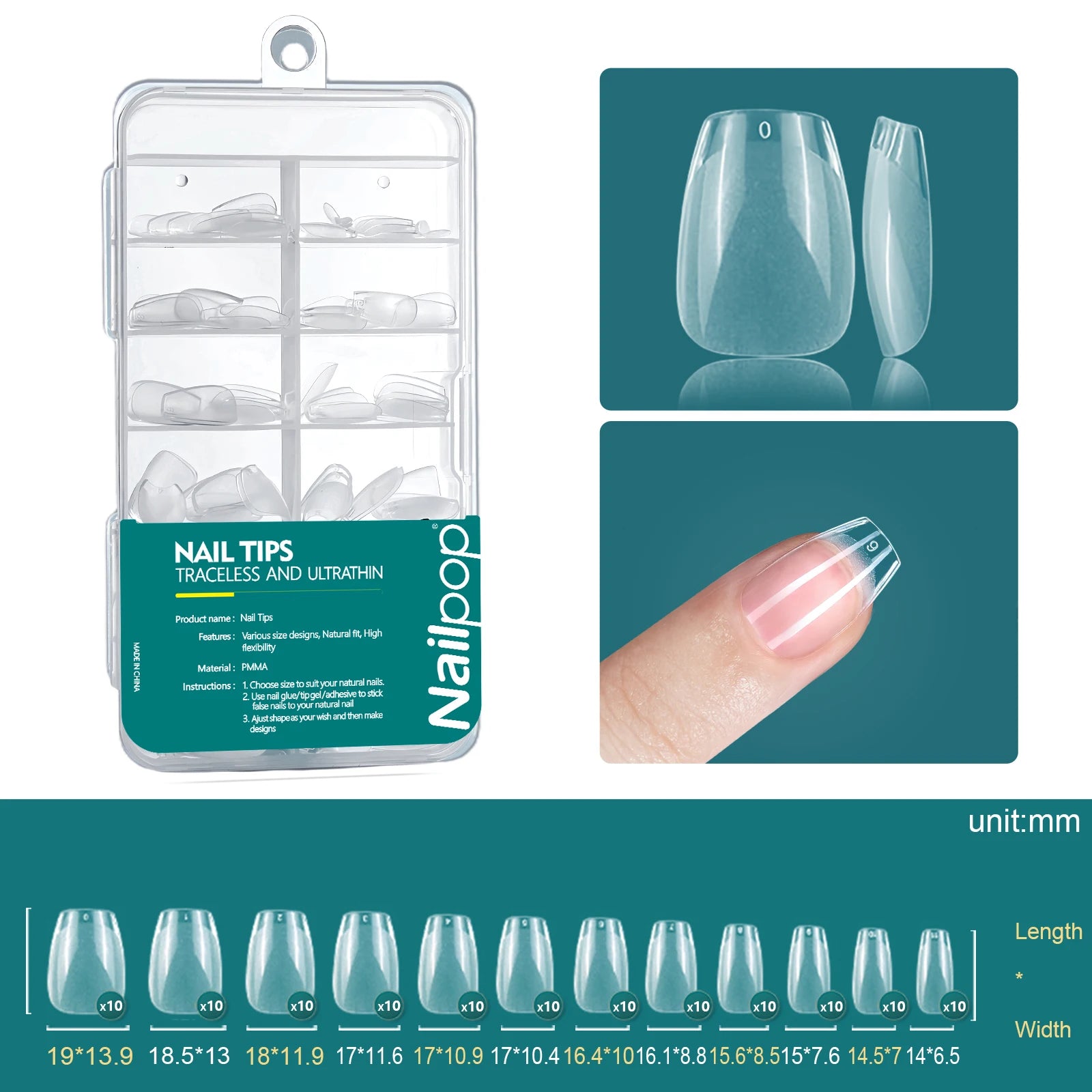 Nailpop Soft Gel Tips For Nails Acrylic Material Half Almond Artificial Nail Capsule Accessories Tool Art Salon 120pcs/box
