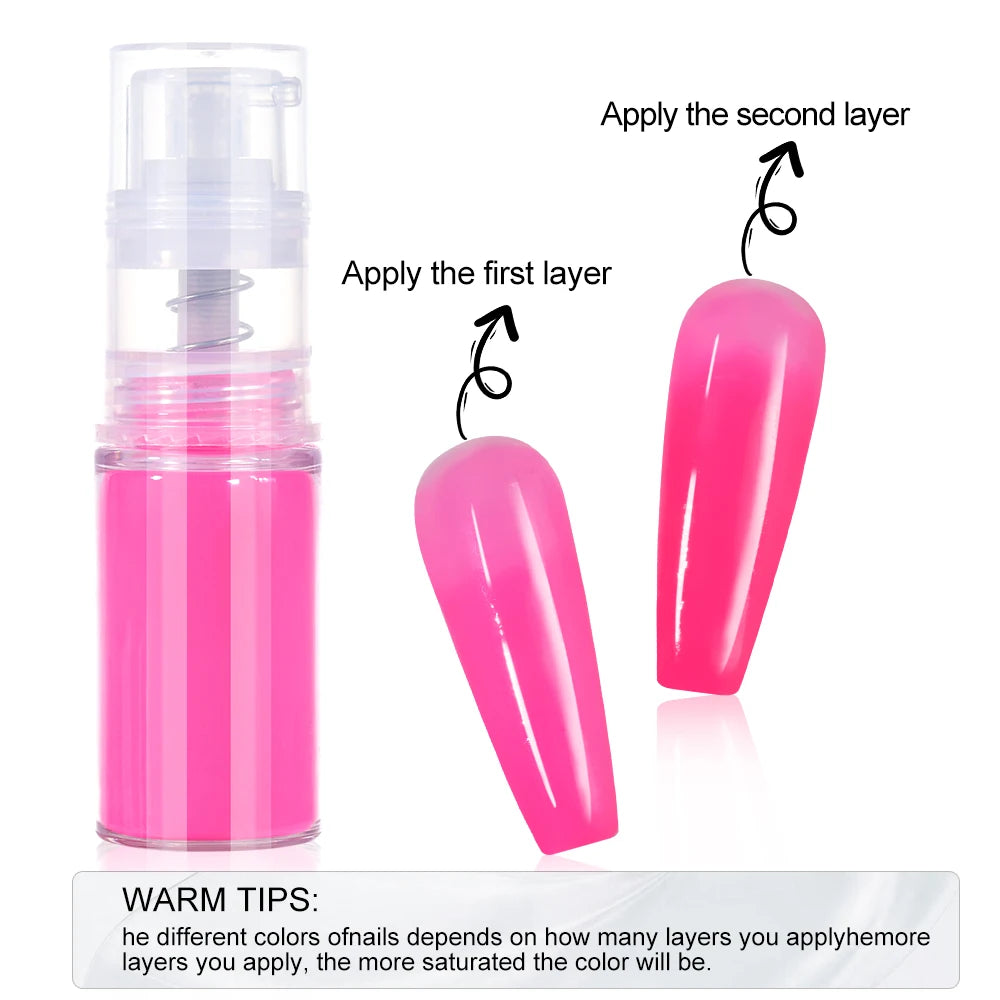 10g/bottle Nail Art Ombre Spray Powder Pearl Gradient Nail Pigment 12colors Blush Ombre Neon Nail Spray Powder Nail Supplies #FA