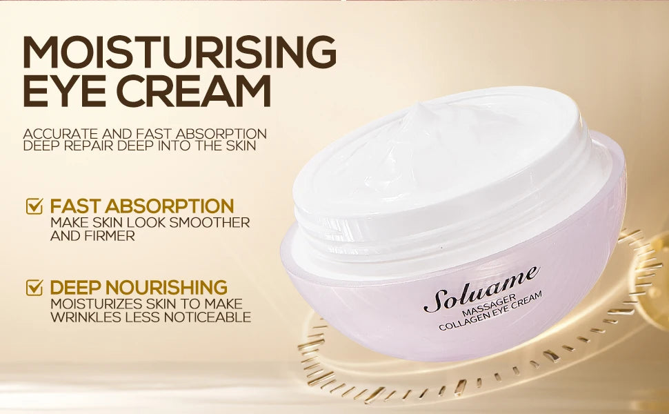 Collagen Massage Eye Cream - Hydrating & Firming Eye Contour, Gentle Care for Eye Area Lightweight Gel Texture for Smooth Skin