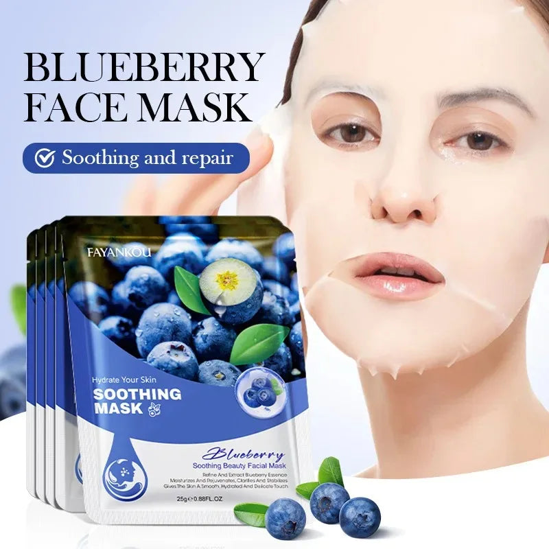 10Pcs Fruits Facial Masks for Face Skincare Moisturizing Brightening Hydrating Firmingface Mask Beauty Face Skin Care Products
