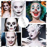 White Liquid Foundation, Full Coverage Heavy Duty Coverage, Creamy Liquid Formula for Goth Makeup, Cosplay, Long-Lasting Matte