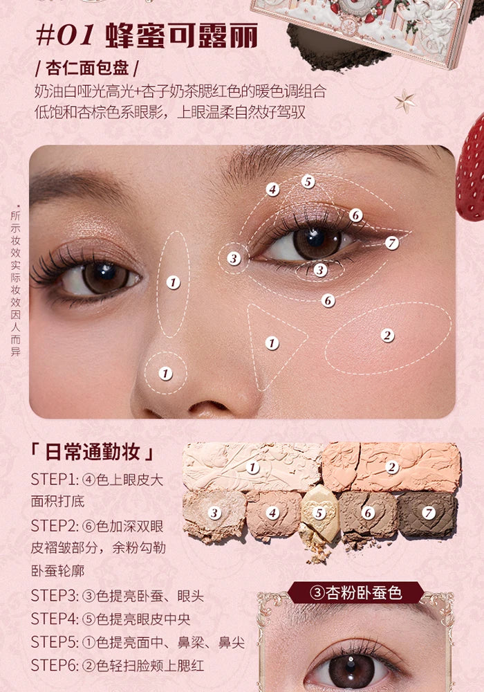 Flower knows Strawberry Cupid Collection Facial Complexion Palette Blush Eyeshadow Highlighter Flower Know Face Bronzer Palette
