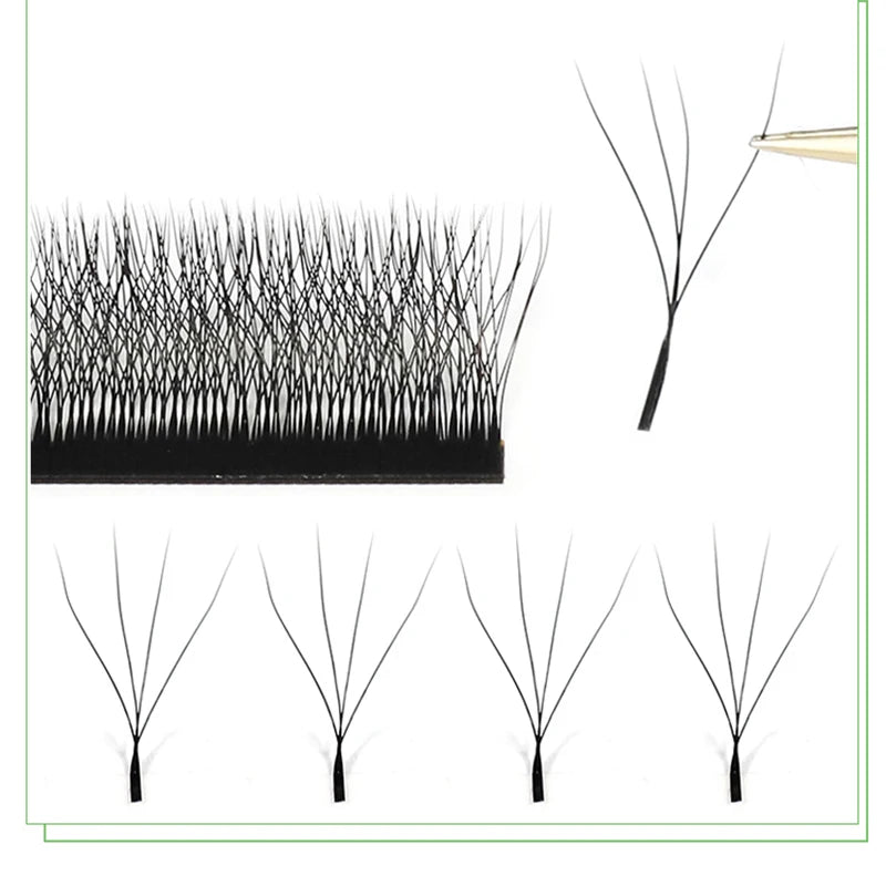 MARIA 4D W Shaped Beam Eyelash Extensions Patch Russian Private Label Wholesale Clusters Easy Fan Volume Lashes Makeup