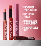 Integrated waterproof lipliner+lipstick lipstick lipstick set,no smudge,no fade,no cup,durable,easy to create a perfect makeup!
