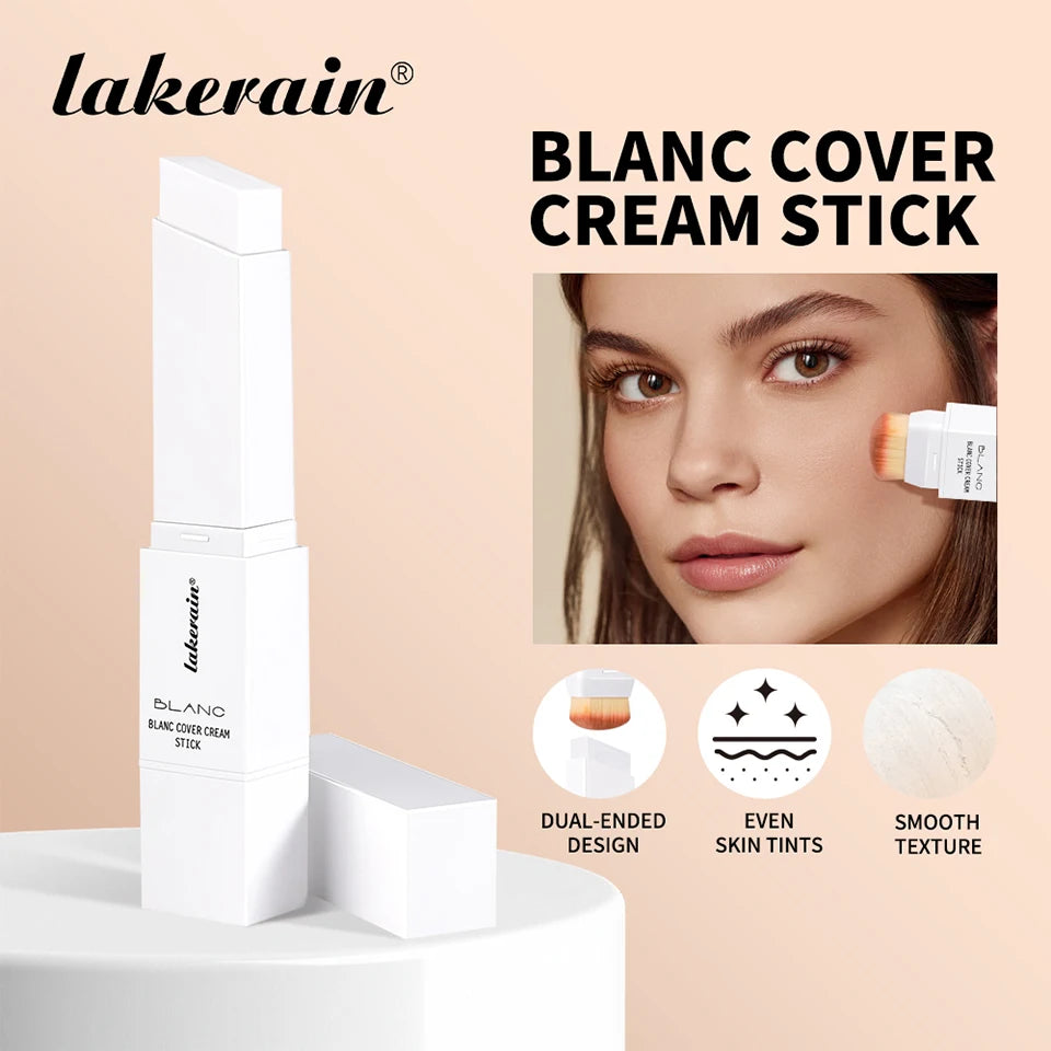 Foundation Stick Color Changing Foundation with Detachable Brush Blanc Cover Cream Stick Changing Hight Coverage Base Makeup