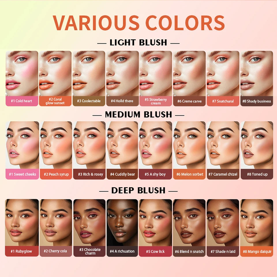 Multi Cream Eyebrow Blush Highlighter Palette Long Wearing Eyeshadow Palette Matte Shimmer Finish With Free Brush & Powder Puff