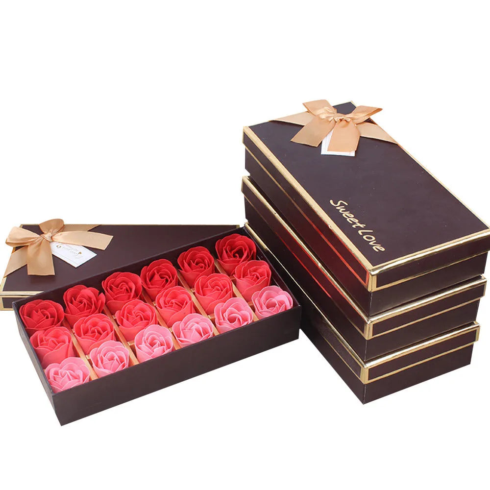 New In 18pcs Scented Rose Flower Petal Bath Body Soap Wedding Party Artificial Flowers Daily Necessities Free Shipping Items