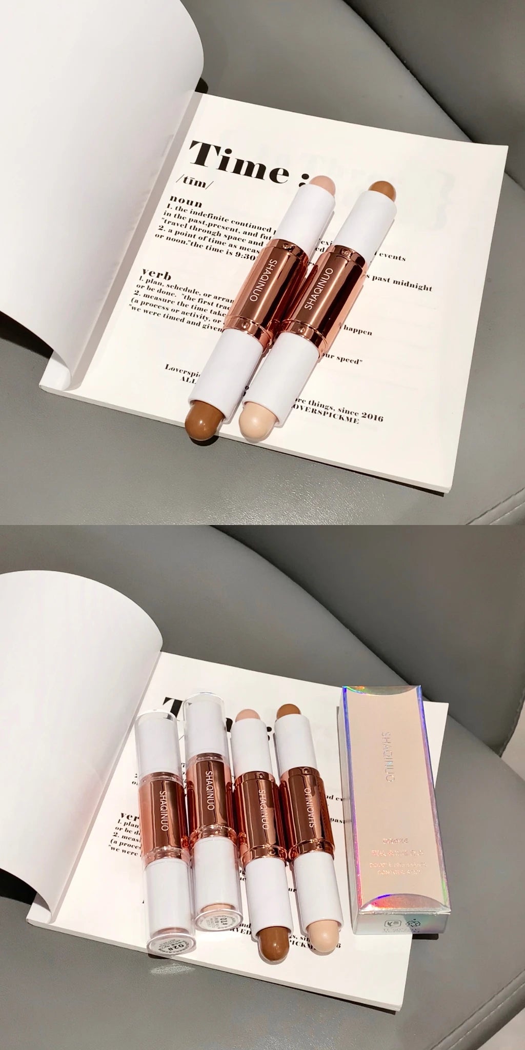 SHAQINUO 2 in 1 Dual Head Highlighter for Face & Body Contour and Highlighter Stick for Face and Body