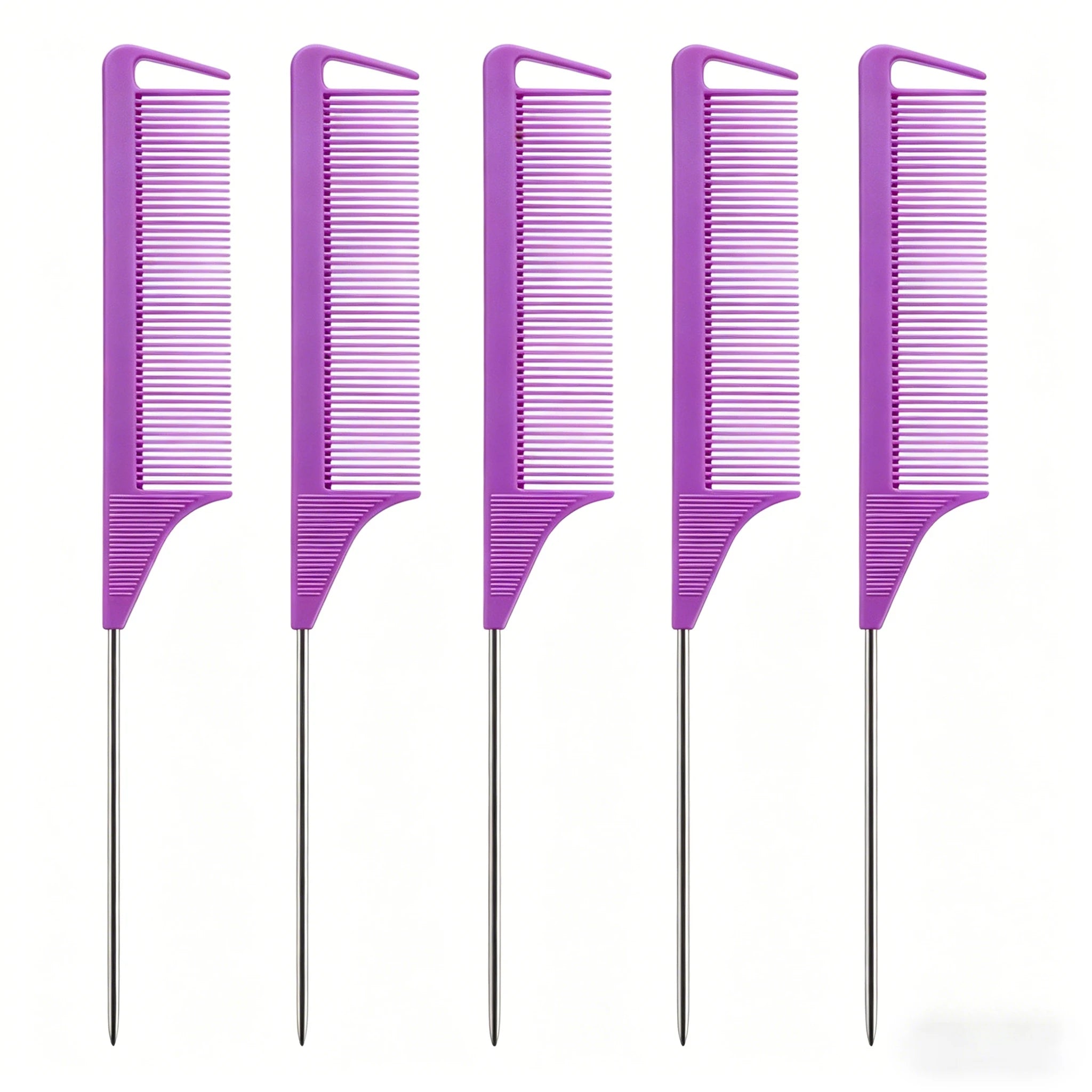 Pro Pointed Tail Salon Hairdressing Hair Styling Anti-static Comb Hair Brush Steel Needle Pin Rat Tail Combs Barber Accessories