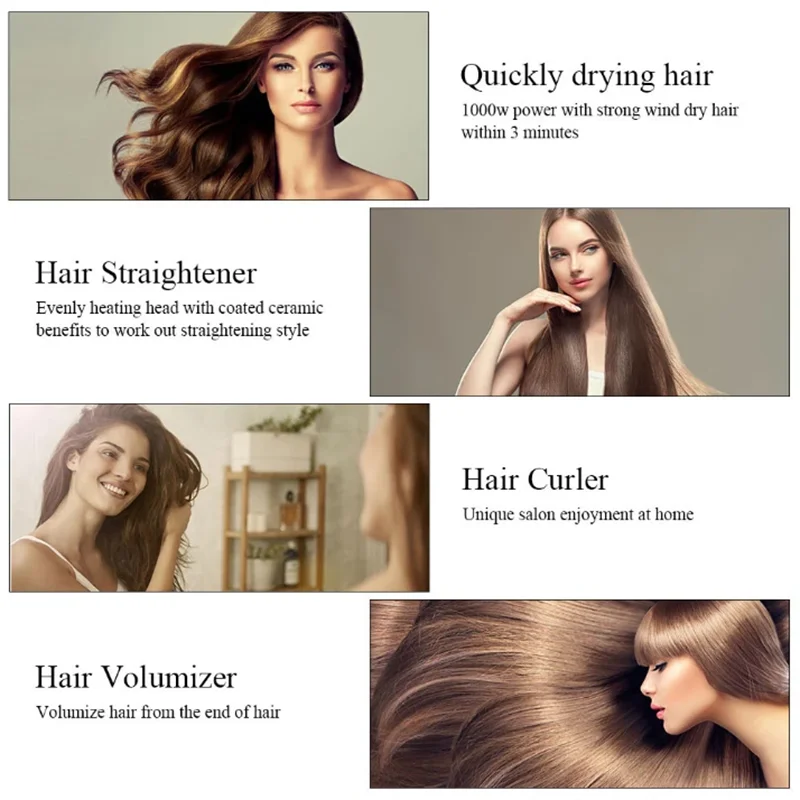 Hot Air Brush Comb Women's Hair Brush Professional Hairdryer Hairbrush Travel Blow Dryer Comb Hair Dryer Brush Electric Comb