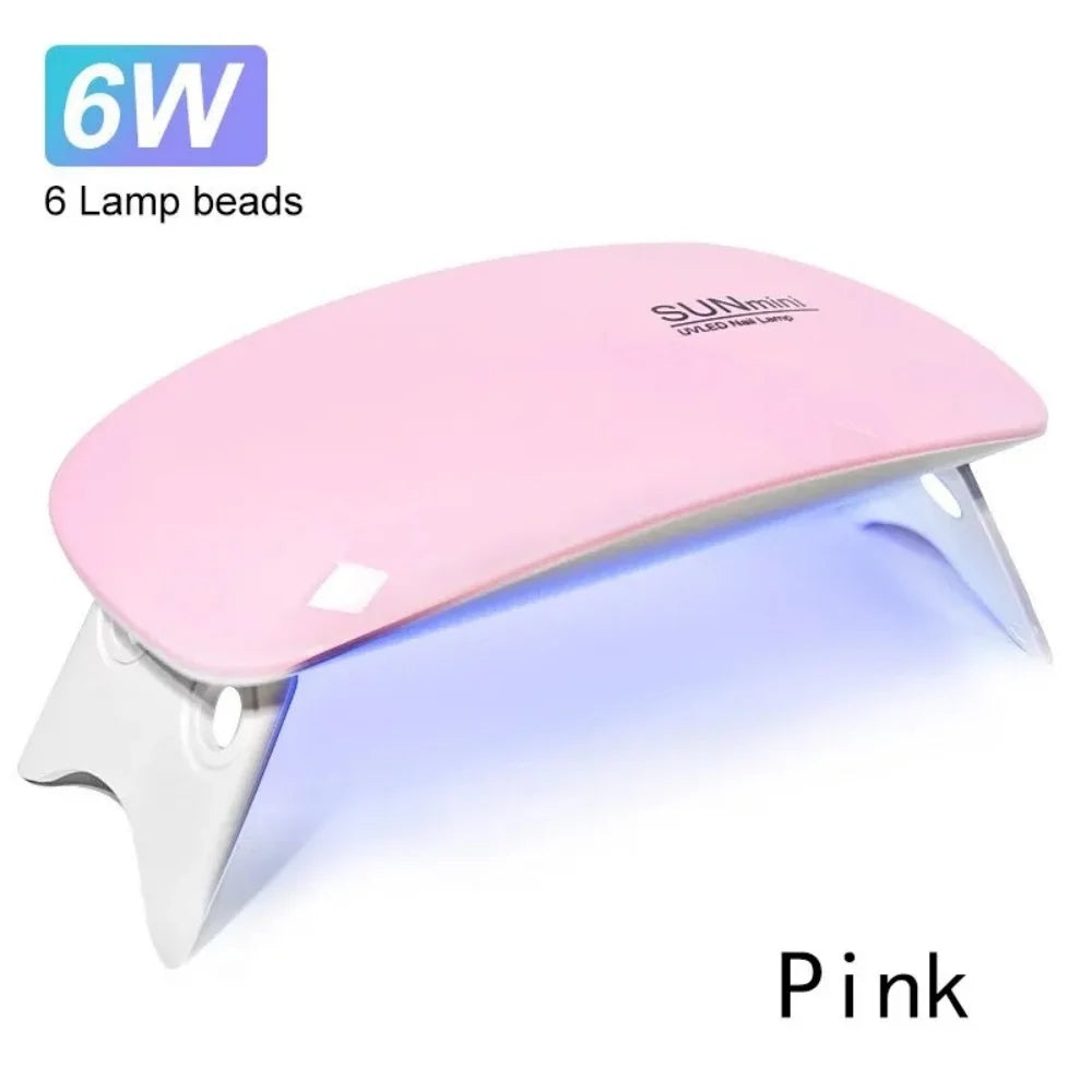 6W Foldable UV LED Nail Lamp Portable Manicure Dryer Machine Quick Drying Gel Polish Tool for Home Professional Use with USB