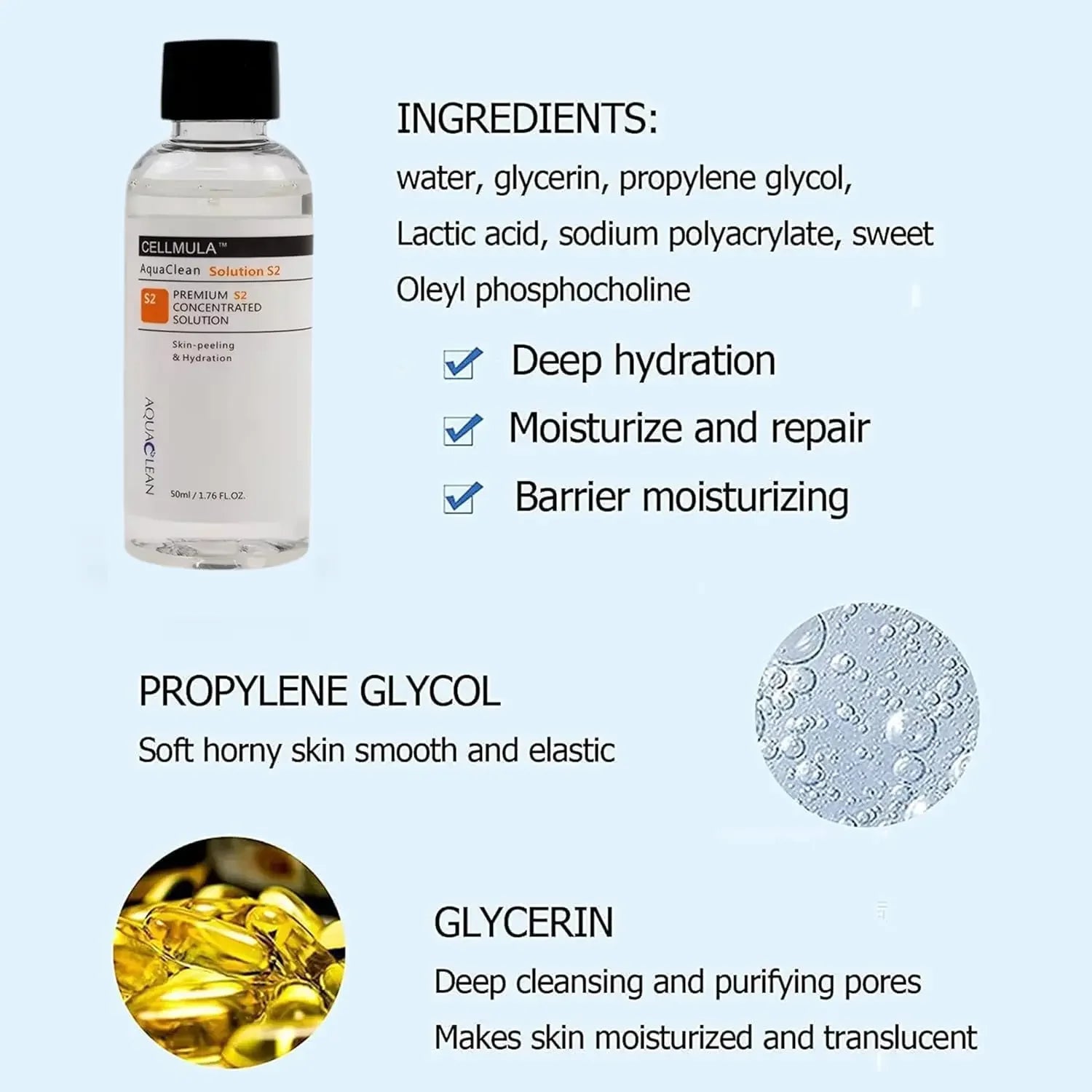 3 Bottles Concentrate Solution S1 S2 S3 for SPA Aqua Peeling Facial Care Skin Moisturizing Deep Clean Face Peeling Solution