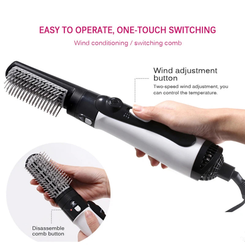 Hot Air Brush One Step Hair Dryer Brush Volumizer Dry Straighten Curl Comb Negative Ionic Hair Styler