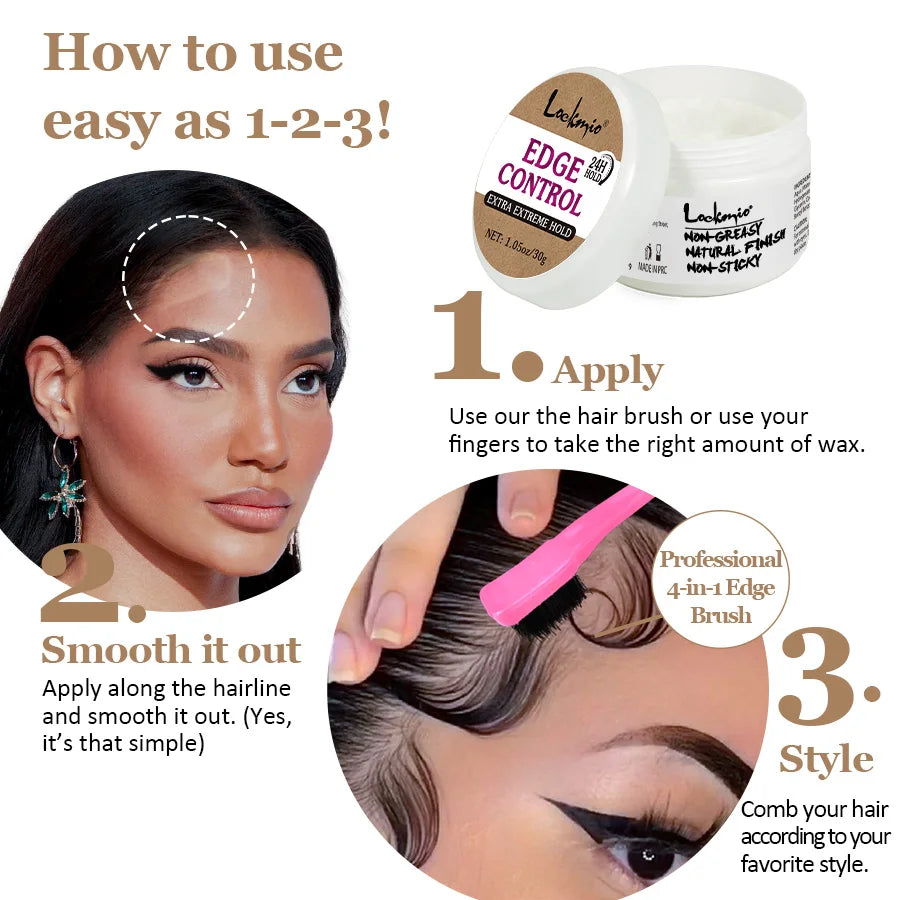Baby Bangs Styling Gel Hair Pomade Edge Control Wax for Wig Women 24 Hour Long Lasting Hairline Shape Cream Solid Hair Wax Stick