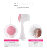 Silica Gel Facial Brush Double Sided Facial Cleanser Blackhead Removing Product Pore Cleaner Exfoliating Facial Brush Face Brush