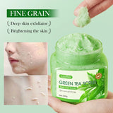 350g Sadoer Green Tea Body Scrub, Cleanses the Skin, Deeply Exfoliates, Makes the Skin Soft, Smooth, and Elastic, Bath Products