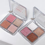 Four Color Glitter Highlighter Powder Palette Diamond High Gloss Shiny High Light Bronzers Face Body Brightening Makeup Cosmetic