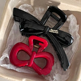 2Pcs/set Vintage Blue Polka Dot Red Bow Hair Clip Shark Claw Clamp Hairpin Barrette Korean Hair Headwear Accessory For Women