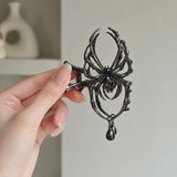 Spider Personalized Hair Clip Women Aluminum Alloy Hair Claw Pearl Pendant Rhinestone Festival Fashion Hair Accessories Girls