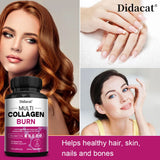 Multiple Collagen Complex - Types I, II, III, V, and X - Hair, Skin, Nail, Bones, Joint Health Support, Helps Boost Metabolism